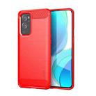 For OnePlus 9 Pro MOFI Gentleness Series Brushed Texture Carbon Fiber Soft TPU Case(Red) - 1