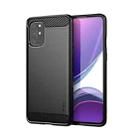 For OnePlus 8T MOFI Gentleness Series Brushed Texture Carbon Fiber Soft TPU Case(Black) - 1