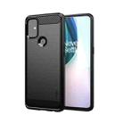 For OnePlus Nord N10 5G MOFI Gentleness Series Brushed Texture Carbon Fiber Soft TPU Case(Black) - 1