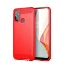 For OnePlus Nord N100 MOFI Gentleness Series Brushed Texture Carbon Fiber Soft TPU Case(Red) - 1