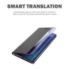 For Samsung Galaxy A32 4G Side Display Magnetic Horizontal Flip Plain Texture Cloth + PC Case with Holder & Sleep / Wake-up Function(Dark Blue) - 3