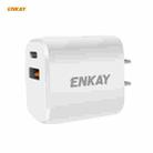 ENKAY Hat-Prince U090 20W PD + QC 3.0 Portable Dual Ports Fast Charging Travel Charger Power Adapter, US Plug - 1