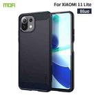 For Xiaomi Mi 11 Lite MOFI Gentleness Series Brushed Texture Carbon Fiber Soft TPU Case(Blue) - 1