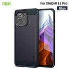 For Xiaomi Mi 11 Pro MOFI Gentleness Series Brushed Texture Carbon Fiber Soft TPU Case(Blue) - 1