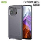 For Xiaomi Mi 11 Pro MOFI Gentleness Series Brushed Texture Carbon Fiber Soft TPU Case(Gray) - 1