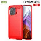 For Xiaomi Mi 11 Pro MOFI Gentleness Series Brushed Texture Carbon Fiber Soft TPU Case(Red) - 1