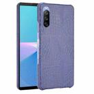 For Sony Xperia 10 III Shockproof Crocodile Texture PC + PU Case(Blue) - 1