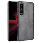 For Sony Xperia 1 III Shockproof Crocodile Texture PC + PU Case(Black) - 1