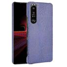 For Sony Xperia 1 III Shockproof Crocodile Texture PC + PU Case(Blue) - 1
