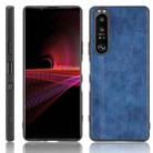 For Sony Xperia 1 III Shockproof Sewing Cow Pattern Skin PC + PU + TPU Case(Blue) - 1