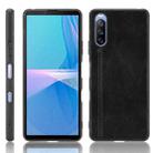 For Sony Xperia 10 III Shockproof Sewing Cow Pattern Skin PC + PU + TPU Case(Black) - 1