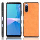 For Sony Xperia 10 III Shockproof Sewing Cow Pattern Skin PC + PU + TPU Case(Orange) - 1