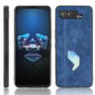 For Asus ROG Phone 5 Shockproof Sewing Cow Pattern Skin PC + PU + TPU Case(Blue) - 1