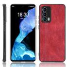 For Meizu 18 Shockproof Sewing Cow Pattern Skin PC + PU + TPU Case(Red) - 1