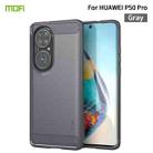 For Huawei P50 Pro MOFI Gentleness Series Brushed Texture Carbon Fiber Soft TPU Case(Gray) - 1