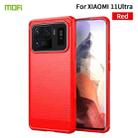 For Xiaomi Mi 11 Ultra MOFI Gentleness Series Brushed Texture Carbon Fiber Soft TPU Case(Red) - 1