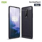 For OnePlus 8 MOFI Gentleness Series Brushed Texture Carbon Fiber Soft TPU Case(Blue) - 1