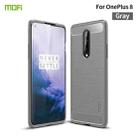 For OnePlus 8 MOFI Gentleness Series Brushed Texture Carbon Fiber Soft TPU Case(Gray) - 1