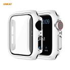 ENKAY Hat-Prince Full Coverage Electroplated PC Case + Tempered Glass Protector for Apple Watch Series 6 / 5 / 4 / SE 40mm(White+Silver) - 1