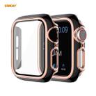 ENKAY Hat-Prince Full Coverage Electroplated PC Case + Tempered Glass Protector for Apple Watch Series 6 / 5 / 4 / SE 44mm(Black+Champagne) - 1