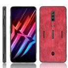For ZTE nubia Red Magic 6/Red Magic 6 Pro Shockproof Sewing Cow Pattern Skin PC + PU + TPU Case(Red) - 1