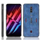 For ZTE nubia Red Magic 6/Red Magic 6 Pro Shockproof Sewing Cow Pattern Skin PC + PU + TPU Case(Blue) - 1