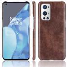 For OnePlus 9 Pro Shockproof Litchi Texture PC + PU Case(Brown) - 1