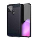 For Google Pixel 5a 5G MOFI Gentleness Series Brushed Texture Carbon Fiber Soft TPU Case(Blue) - 1