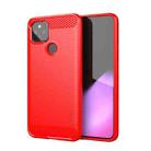 For Google Pixel 5a 5G MOFI Gentleness Series Brushed Texture Carbon Fiber Soft TPU Case(Red) - 1