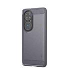 For Huawei P50 MOFI Gentleness Series Brushed Texture Carbon Fiber Soft TPU Case(Gray) - 1