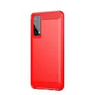 For Huawei P Smart 2021 / Y7A MOFI Gentleness Series Brushed Texture Carbon Fiber Soft TPU Case(Red) - 1