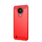 For Nokia 1.4 MOFI Gentleness Series Brushed Texture Carbon Fiber Soft TPU Case(Red) - 1