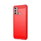 For Motorola G60 / G40 Fusion MOFI Gentleness Series Brushed Texture Carbon Fiber Soft TPU Case(Red) - 1