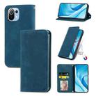 For Xiaomi Mi 11 Lite Retro Skin Feel Business Magnetic Horizontal Flip Leather Case With Holder & Card Slots & Wallet & Photo Frame(Blue) - 1