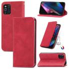 For OPPO Find X3 Pro Retro Skin Feel Business Magnetic Horizontal Flip Leather Case With Holder & Card Slots & Wallet & Photo Frame(Red) - 1