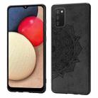 For Samsung Galaxy A52 5G / 4G Mandala Embossed Cloth Cover PC + TPU Mobile Phone Case with Magnetic Function and Hand Strap(Black) - 1
