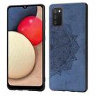 For Samsung Galaxy A52 5G / 4G Mandala Embossed Cloth Cover PC + TPU Mobile Phone Case with Magnetic Function and Hand Strap(Blue) - 1