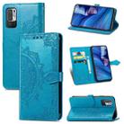 Halfway Mandala Embossing Pattern Horizontal Flip Leather Case with Holder & Card Slots & Wallet & Lanyard For Xiaomi Redmi Note 10 5G(Blue) - 1