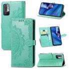 Halfway Mandala Embossing Pattern Horizontal Flip Leather Case with Holder & Card Slots & Wallet & Lanyard For Xiaomi Redmi Note 10 5G(Green) - 1