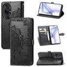 Halfway Mandala Embossing Pattern Horizontal Flip Leather Case with Holder & Card Slots & Wallet & Lanyard For Huawei  P50 Pro(Black) - 1