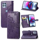 Halfway Mandala Embossing Pattern Horizontal Flip Leather Case with Holder & Card Slots & Wallet & Lanyard For Motorola Edge S(Purple) - 1