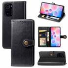 For Xiaomi Redmi K40 / K40 Pro / K40 Pro+ Solid Color Leather Buckle Phone Case with Lanyard & Photo Frame & Card Slot & Wallet & Stand Function(Black) - 1