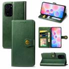 For Xiaomi Redmi K40 / K40 Pro / K40 Pro+ Solid Color Leather Buckle Phone Case with Lanyard & Photo Frame & Card Slot & Wallet & Stand Function(Green) - 1