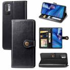 For Xiaomi Redmi Note 10 5G Solid Color Leather Buckle Phone Case with Lanyard & Photo Frame & Card Slot & Wallet & Stand Function(Black) - 1