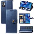 For Xiaomi Redmi Note 10 5G Solid Color Leather Buckle Phone Case with Lanyard & Photo Frame & Card Slot & Wallet & Stand Function(Blue) - 1