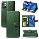 For Xiaomi Redmi Note 10 5G Solid Color Leather Buckle Phone Case with Lanyard & Photo Frame & Card Slot & Wallet & Stand Function(Green) - 1