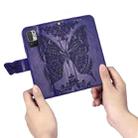 For Xiaomi Redmi Note10 5G Butterfly Love Flowers Embossed Horizontal Flip Leather Case with Holder & Card Slots & Wallet & Lanyard(Dark Purple) - 5