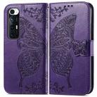 For Xiaomi Mi 10S Butterfly Love Flowers Embossed Horizontal Flip Leather Case with Holder & Card Slots & Wallet & Lanyard(Dark Purple) - 2