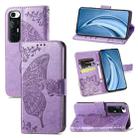 For Xiaomi Mi 10S Butterfly Love Flowers Embossed Horizontal Flip Leather Case with Holder & Card Slots & Wallet & Lanyard(Light Purple) - 1