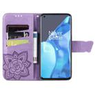 For OnePlus 9 Pro Butterfly Love Flowers Embossed Horizontal Flip Leather Case with Holder & Card Slots & Wallet & Lanyard(Light Purple) - 3